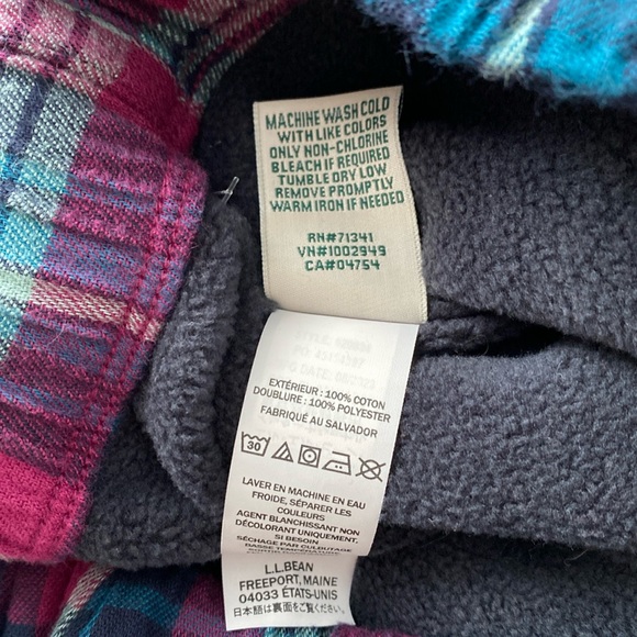 L.L. Bean Fleece Lined Plaid Flannel Pajama Pants - Size Large Regular - Picture 4 of 9